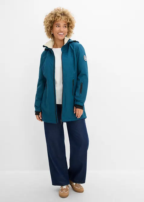 L&aring;ng vattent&auml;t funktionsjacka med teddyfleece, bonprix