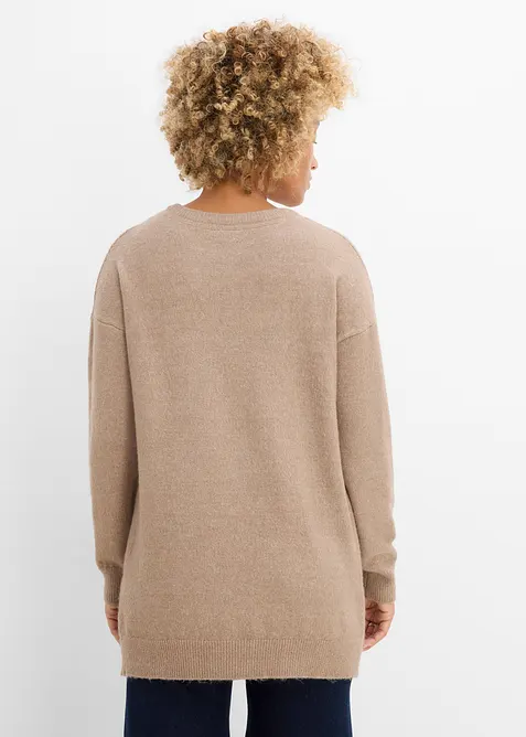 Oversizetr&ouml;ja med fl&auml;tstickning, bonprix