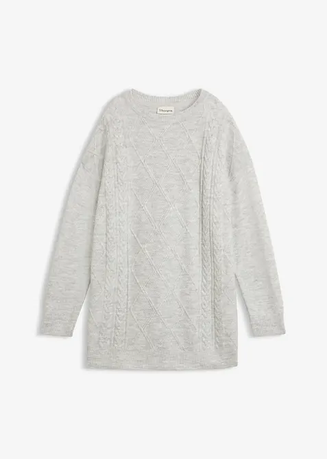 Oversizetr&ouml;ja med fl&auml;tstickning, bonprix