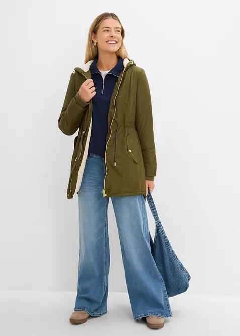 Parkas med teddyfoder, bonprix