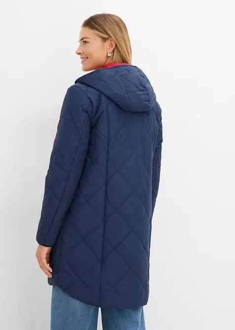 T&auml;ckkappa med luva, tv&aring;f&auml;rgad, bonprix