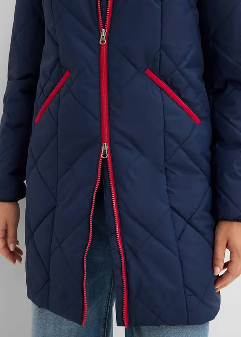 T&auml;ckkappa med luva, tv&aring;f&auml;rgad, bonprix