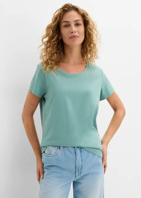 T-shirt med rund halsringning (5-pack), bonprix