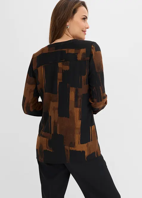 L&aring;ng chiffongblus med m&ouml;nster, bonprix