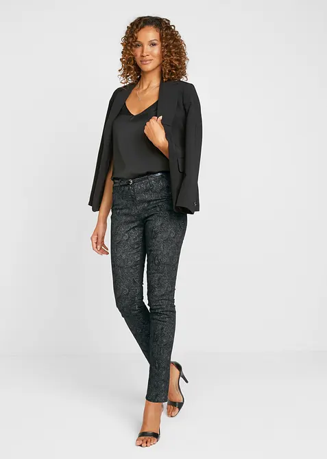 Twillbyxa med elegant m&ouml;nster, bonprix
