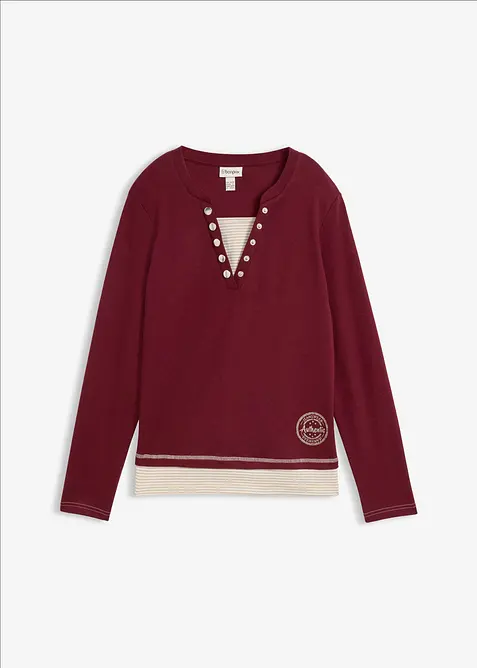 L&aring;ng&auml;rmad bomullstopp med 2-i-1-look, bonprix