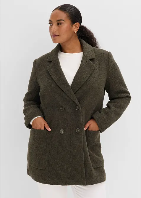 Kort kappa i yllelook, bonprix