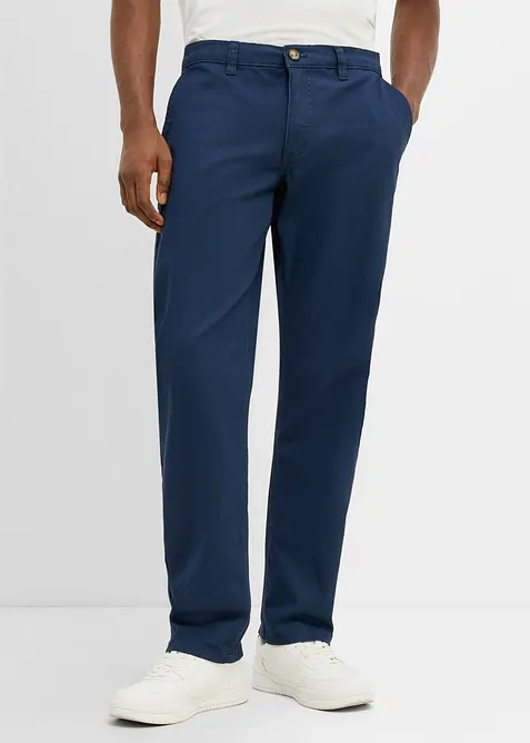 Stretchiga chinos med raka ben, avslappnad passform, bonprix
