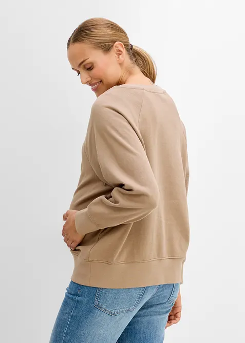 Mamma-/amningssweatshirt i ekologisk bomull, bonprix