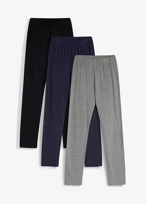 Leggings av stretchig mix med ekologisk bomull (3-pack), bonprix