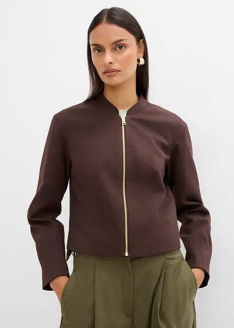 Blusjacka i mjuk materialmix, bonprix