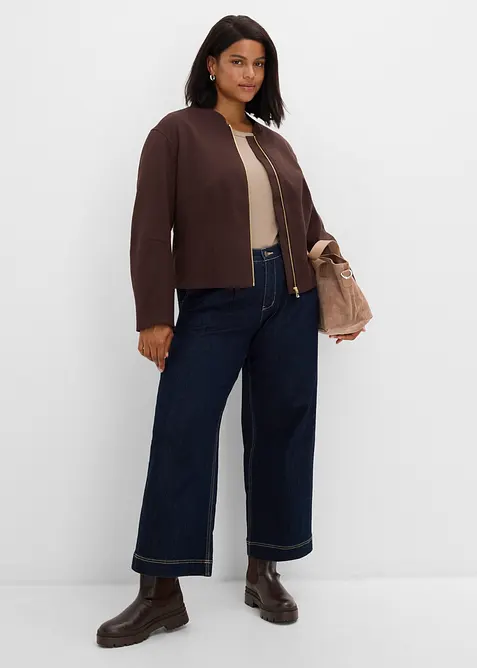 Blusjacka i mjuk materialmix, bonprix