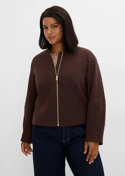 Blusjacka i mjuk materialmix, bonprix