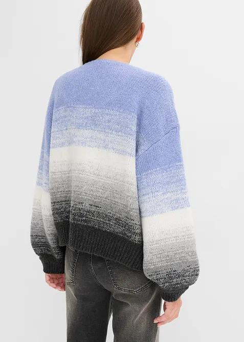 Grovstickad cardigan av mjuk materialmix, bonprix