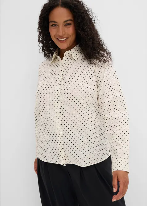 Skjortblus med bomull (2-pack), bonprix