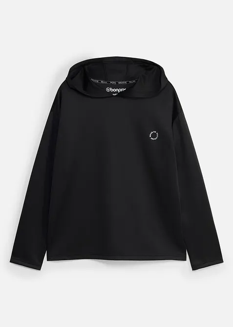 Sportig oversizesweatshirt med huva, snabbtorkande, bonprix