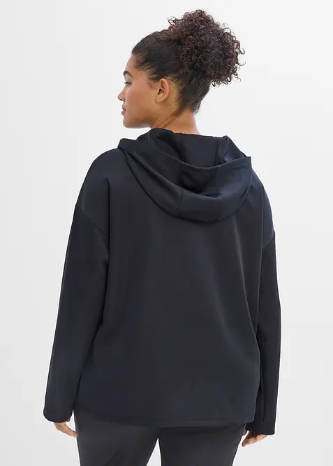 Sportig oversizesweatshirt med huva, snabbtorkande, bonprix