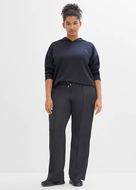 Sportig oversizesweatshirt med huva, snabbtorkande, bonprix