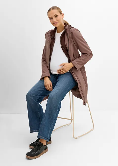 Mammakappa med babyficka och urtagbar fleecejacka (3 delar), bonprix