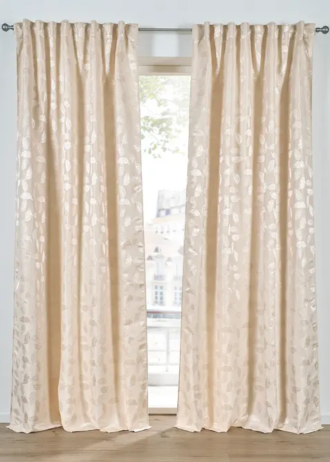 Gardinl&auml;ngd i jacquard med l&auml;tt glans (1-pack), bonprix