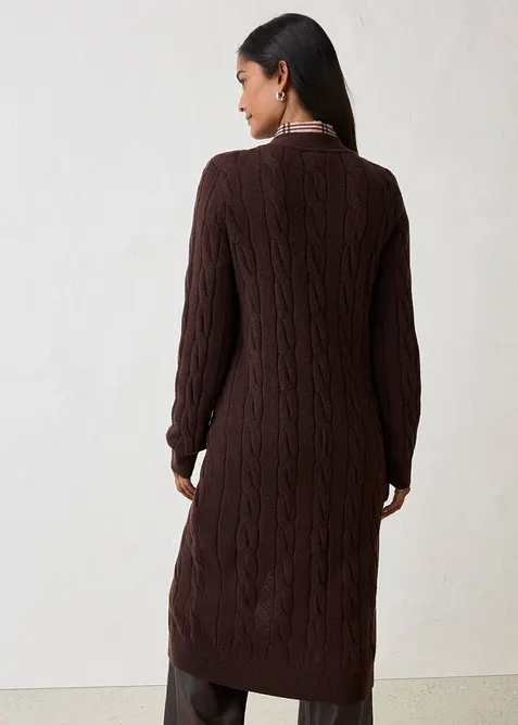 L&aring;ng cardigan i bomull och ull, bonprix