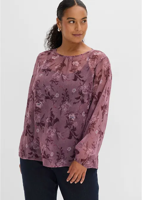Transparent chiffongtunika, bonprix