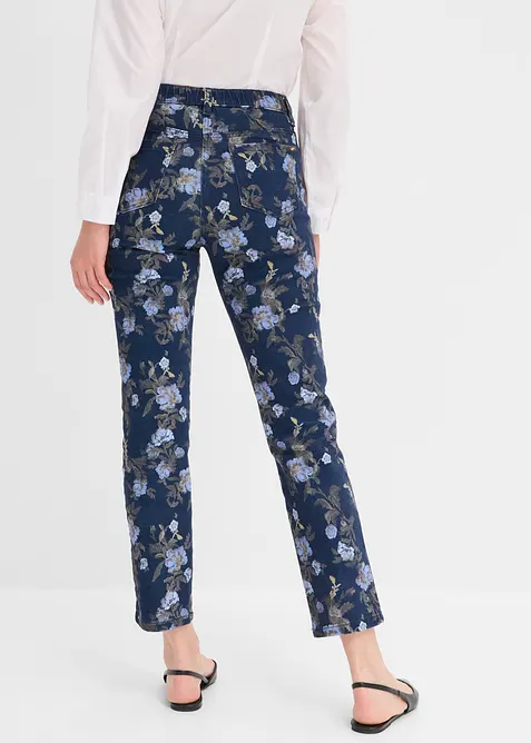 Twillbyxa med blomm&ouml;nster, bonprix