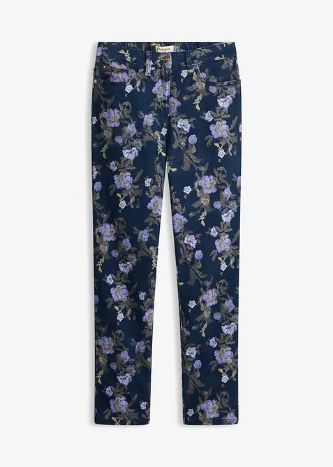 Twillbyxa med blomm&ouml;nster, bonprix