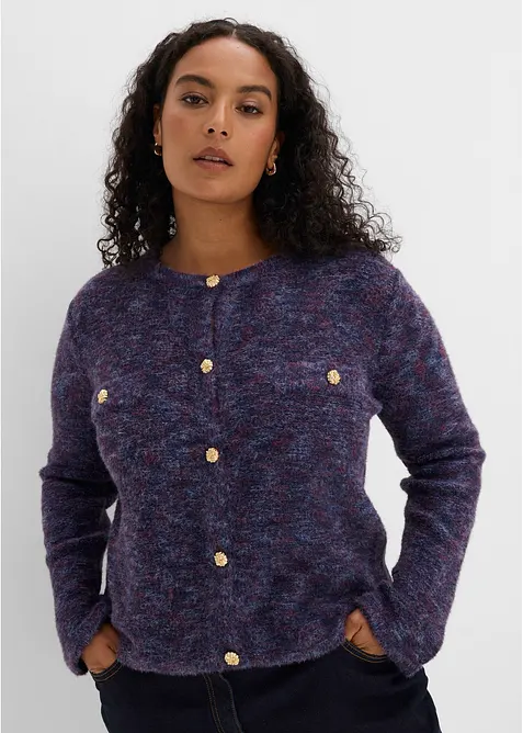 Cardigan med effektgarn, bonprix