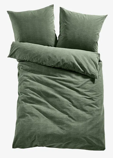 P&aring;slakanset i flanell med linnelook, bonprix