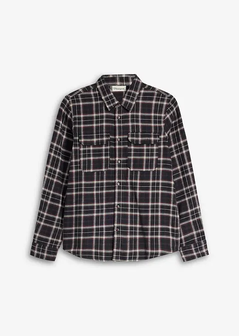 Rutig flanellskjorta med br&ouml;stfickor, bonprix