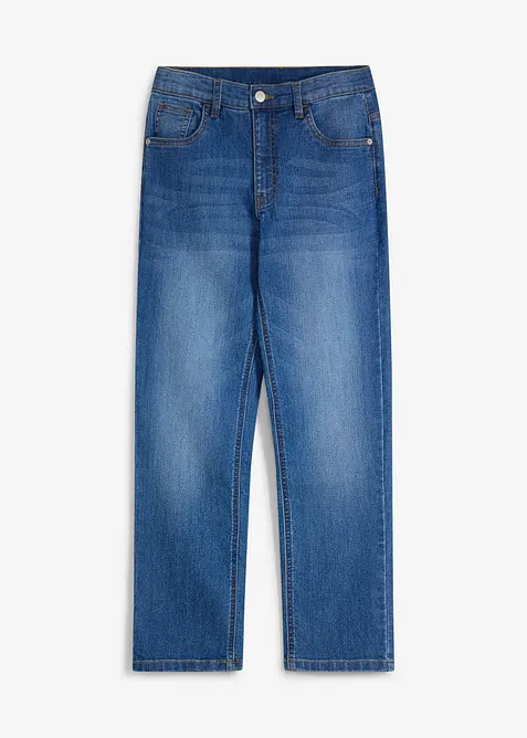 Regular Fit Stretch Jeans med reglerbar midja, Straight, bonprix