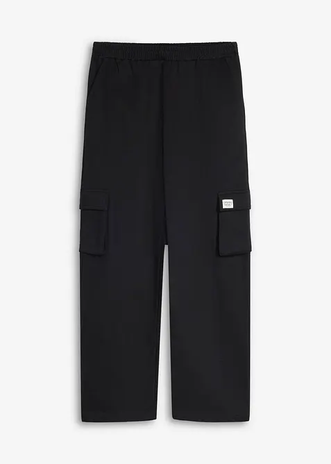 Joggingbyxa med cargofickor, av mjuk ekologisk bomull i Loose Fit, bonprix