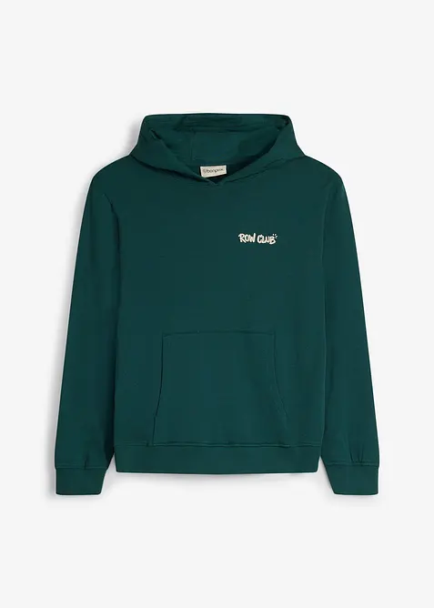 Hoodie av mjuk, ekologisk bomull med stort ryggtryck, bonprix