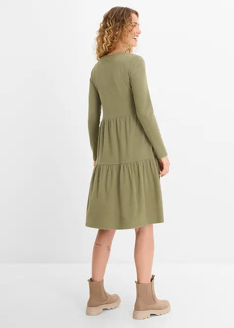 Ribbad midikl&auml;nning med stretch, bonprix