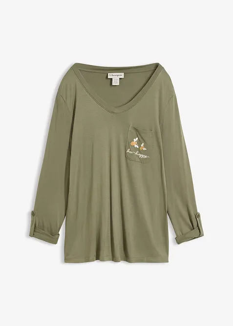 L&aring;ng&auml;rmad topp i mjuk viskos, bonprix
