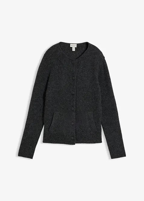 Ribbstickad cardigan, bonprix