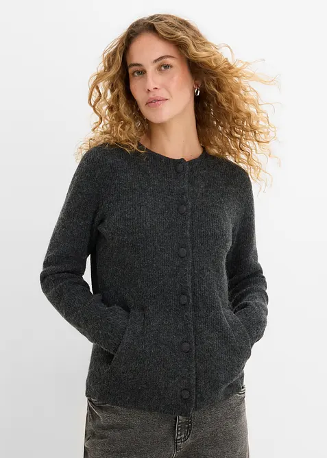 Ribbstickad cardigan, bonprix