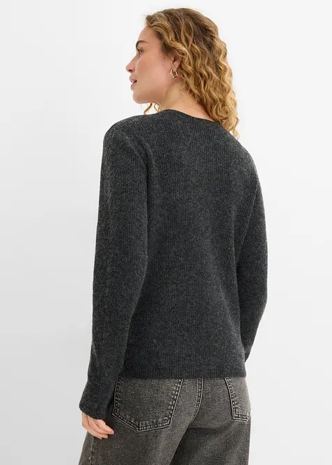 Ribbstickad cardigan, bonprix