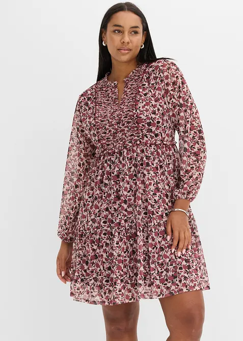 Jerseykl&auml;nning av tunn mesh, bonprix