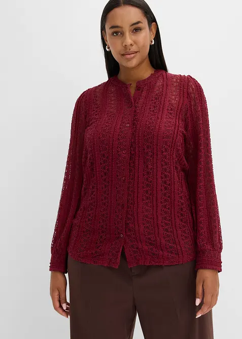 Jerseyblus med linne (2-delat set), bonprix