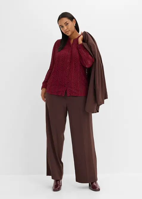 Jerseyblus med linne (2-delat set), bonprix