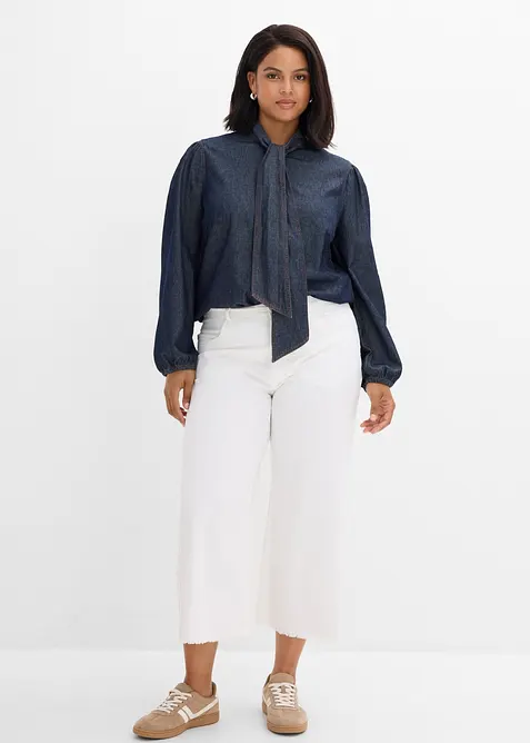 Jeansblus av ekologisk bomull, bonprix