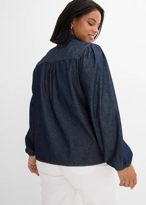 Jeansblus av ekologisk bomull, bonprix