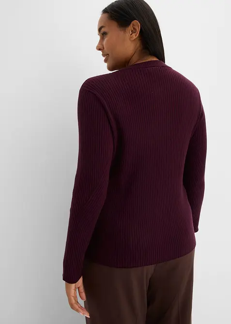 Finstickad cardigan i viskosmix, bonprix