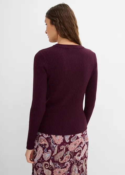Finstickad cardigan i viskosmix, bonprix