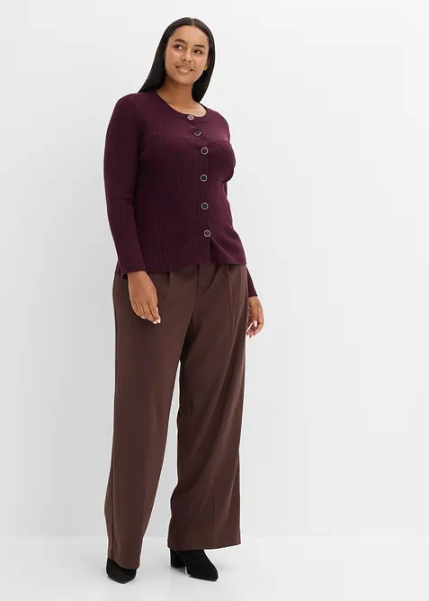 Finstickad cardigan i viskosmix, bonprix