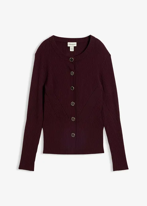 Finstickad cardigan i viskosmix, bonprix