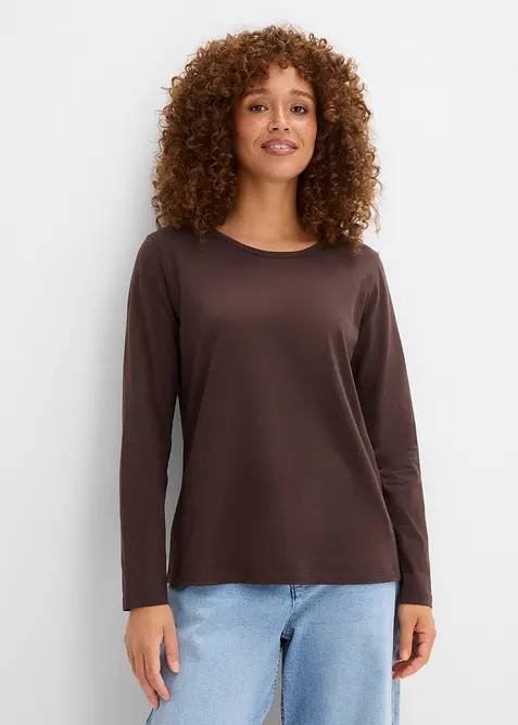 L&aring;ng&auml;rmad topp i ekologisk bomull (3-pack), bonprix