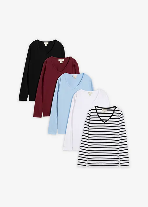 L&aring;ng&auml;rmad topp (5-pack), bonprix